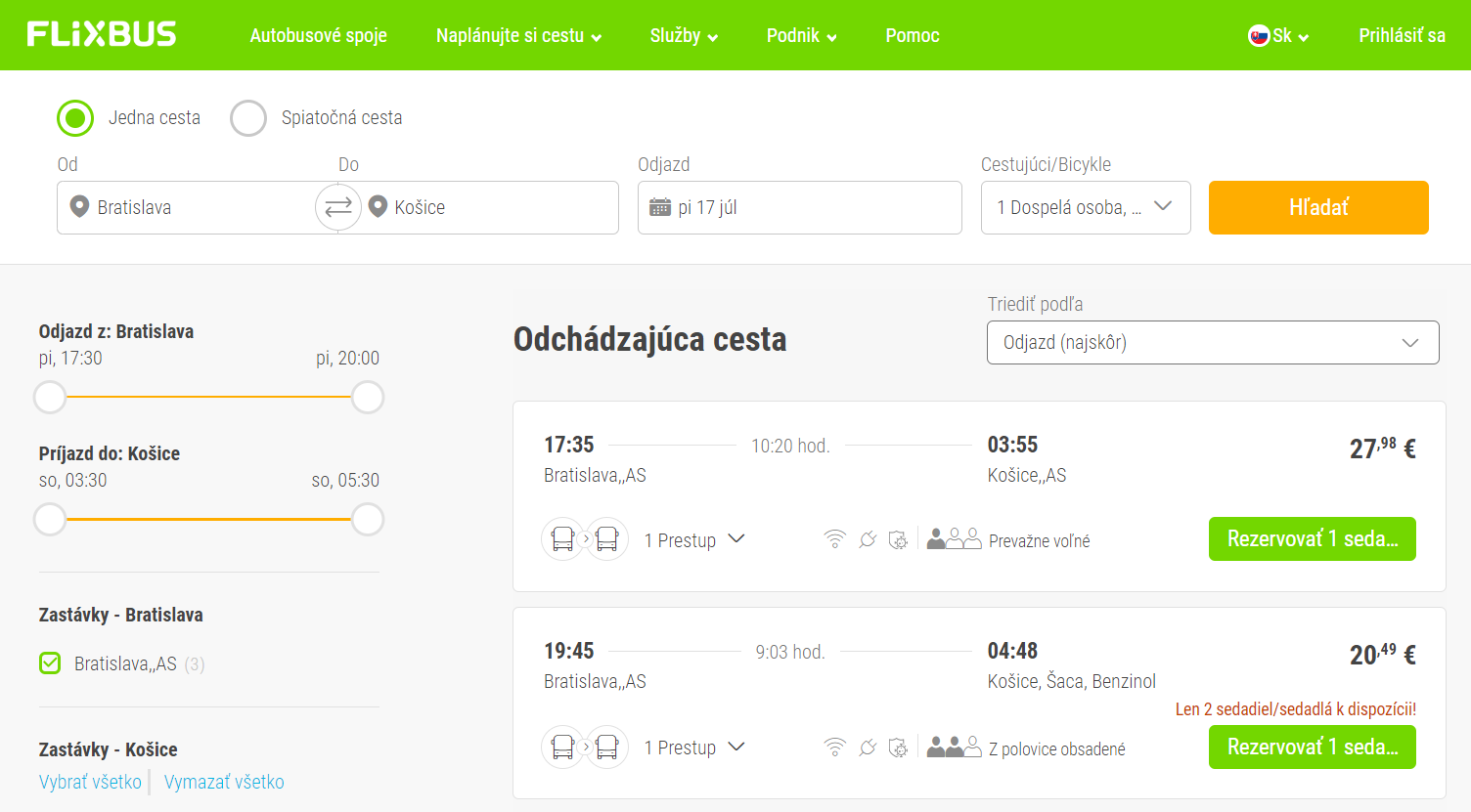 Flixbus bicykel